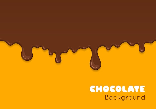 Background of flowing dark chocolate