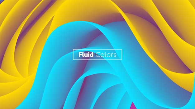 Sfondio colori fluidi giallo blu riassunto