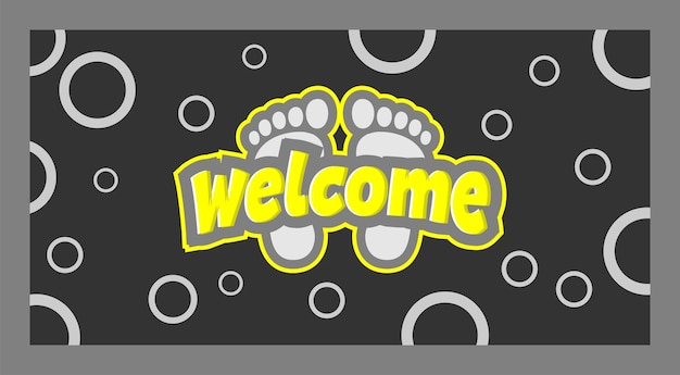 Vector background foot mat logo vector