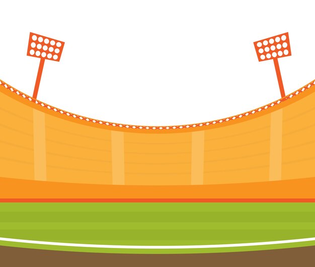 Vector background of football stadium vector flat design illustration