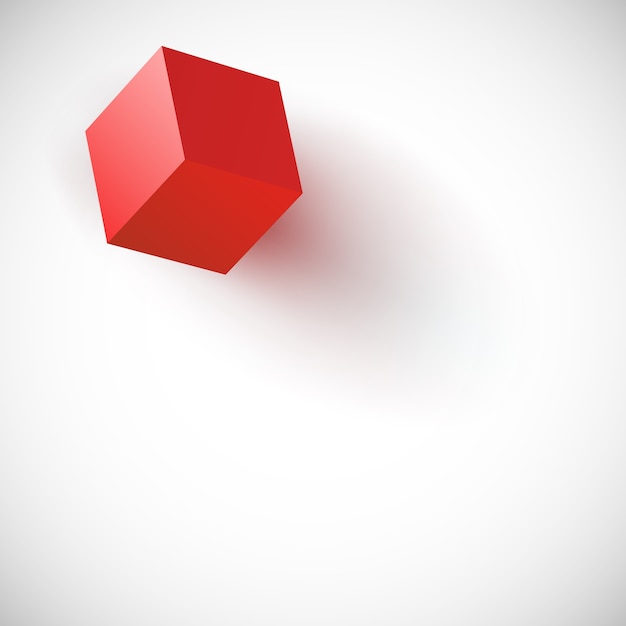 ベクトル 赤い立方体でのプレゼンテーションの背景