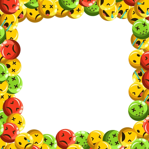 Background frame pattern emoticon with many expressions