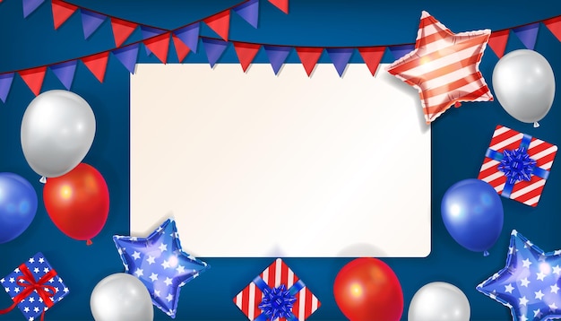 Background frame in red and blue colors for a festive day