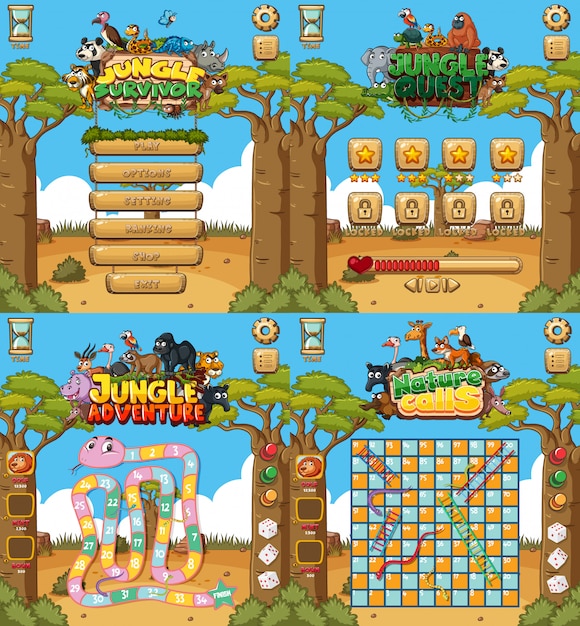 Background for games with animals and field