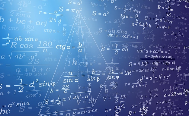 Vettore sfondo per una presentazione di geometria formule per la geometria in isometria