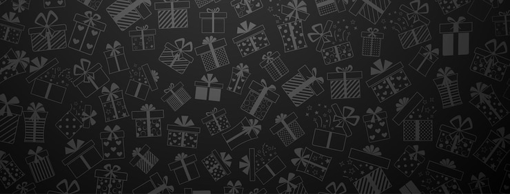 Vector background of gift boxes with bows and different patterns in red colors