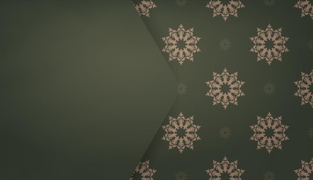 Background in green with abstract brown pattern and space for your logo