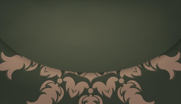 Background in green with indian brown ornaments and space for your logo
