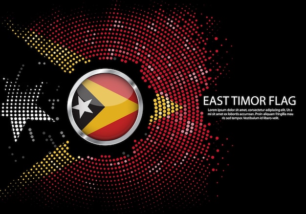 Background halftone gradient template of east timor flag.