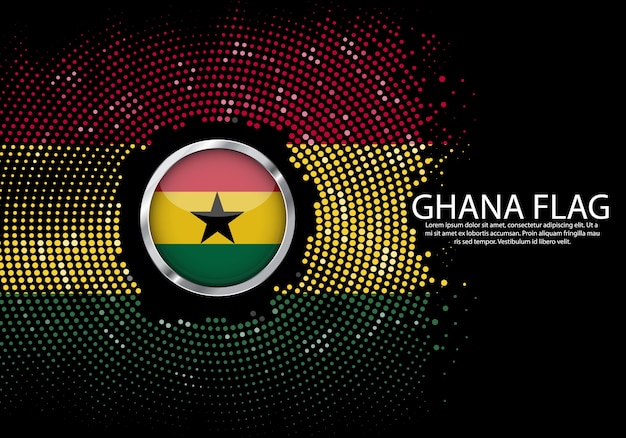 Modello di gradiente di mezzitoni sfondo della bandiera del ghana.