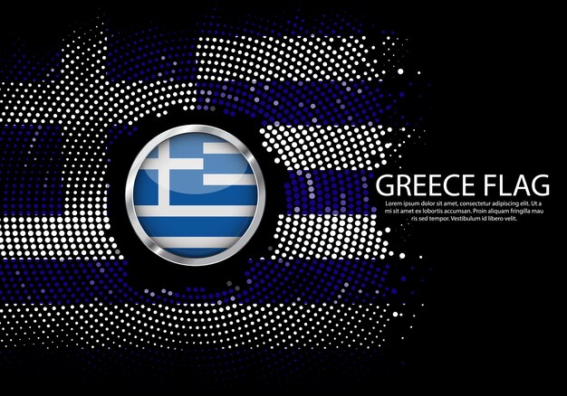 Background Halftone gradient template of Greece flag.