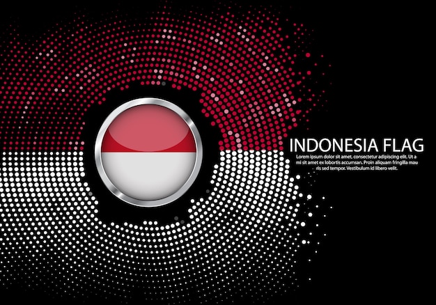 Background halftone gradient template of indonesia flag.