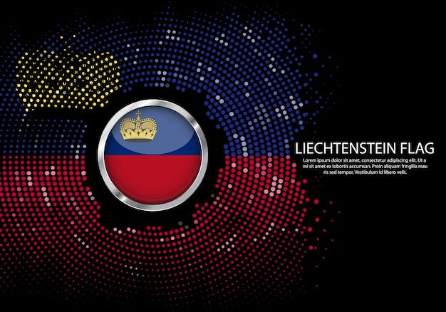 Vector background halftone gradient template of liechtenstein flag.