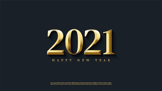 Background of  happy new year with classic gold figures.