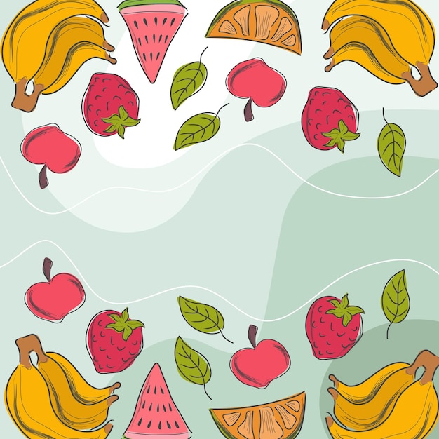 Background of a Healthy Food Doodle