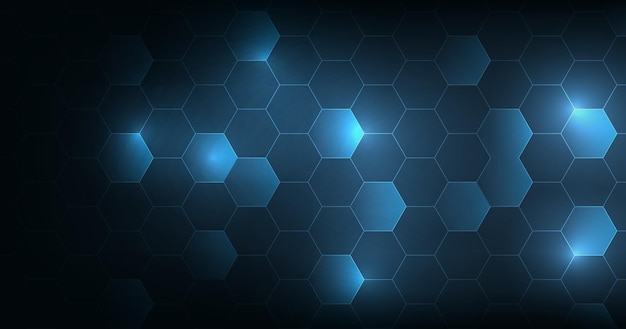 Background of hexagon geometric dark blue pattern bright