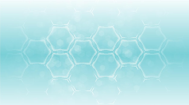 Background of hexagon geometric white blue pattern