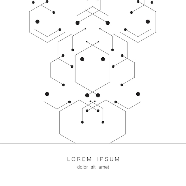 Figure geometriche di esagono di sfondo. design tecnologico per processi creativi