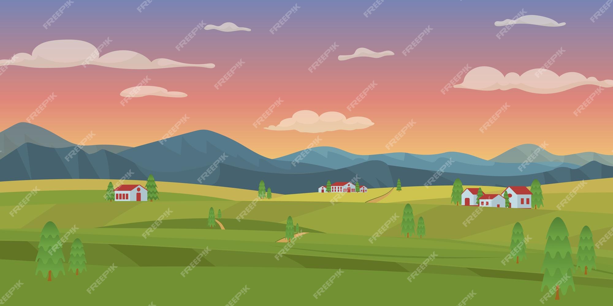 Premium Vector | A background of hill station use for desktop and web  designs