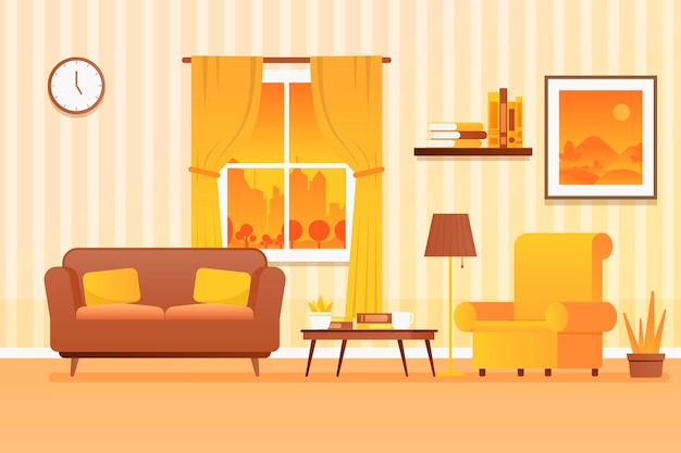 Premium Vector | Background home decor for video conferencing