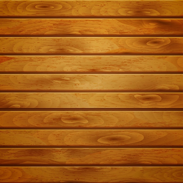 Vector background of horizontal wooden planks in brown color