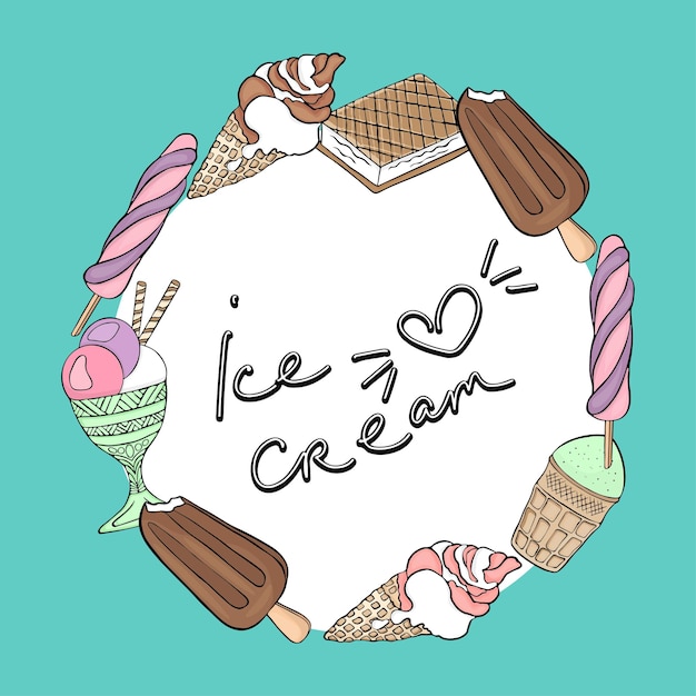 Background icecream doodles