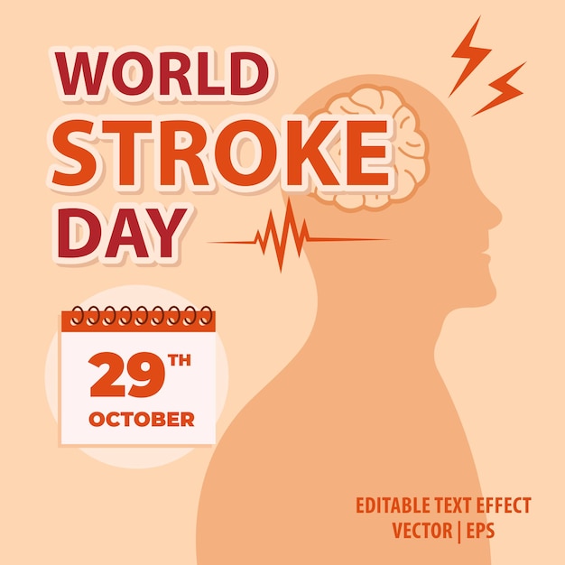 세계 뇌졸중의 날 배경 일러스트 디자인