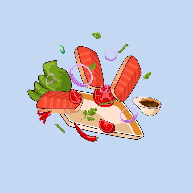 Background illustration fresh food