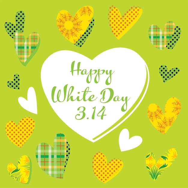 Background illustration of the heart design of the white day