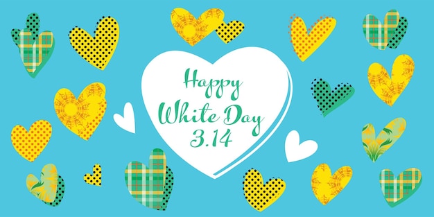 Background illustration of the heart design of the white day.