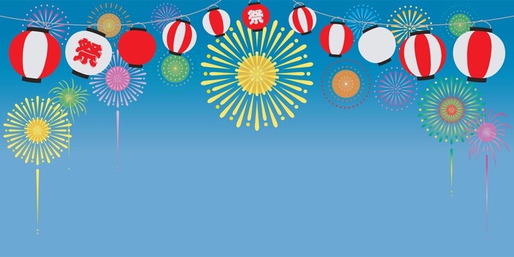 Vector 日本の夏祭りの背景イラスト