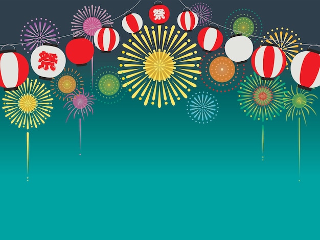 Background illustration of the summer festival of japan