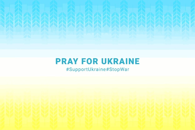 Вектор Фон в поддержку украинского векторного колоса пшеницы в цвете флага украины