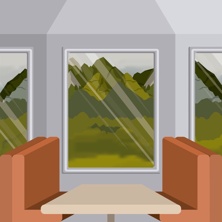 Vector background interior train 