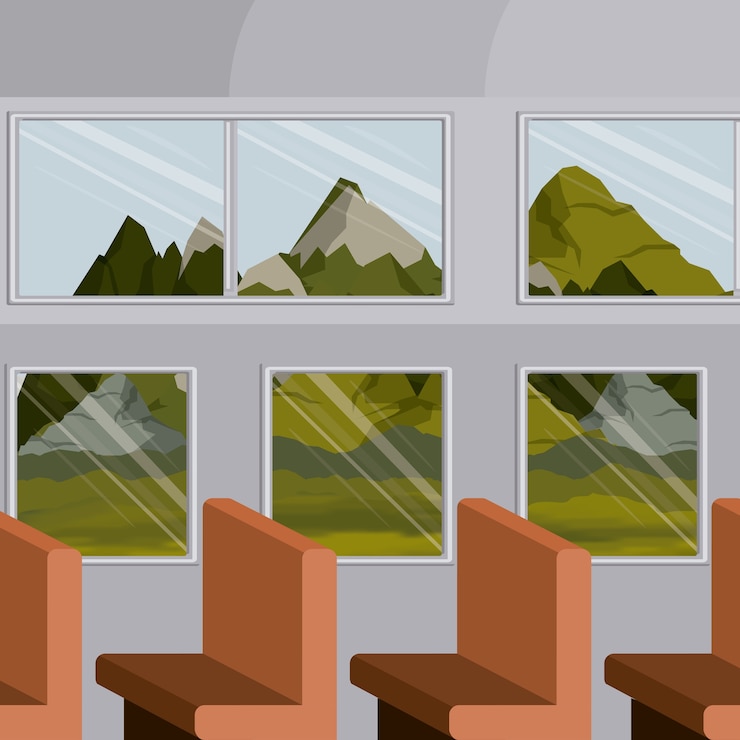 Vector background interior train 