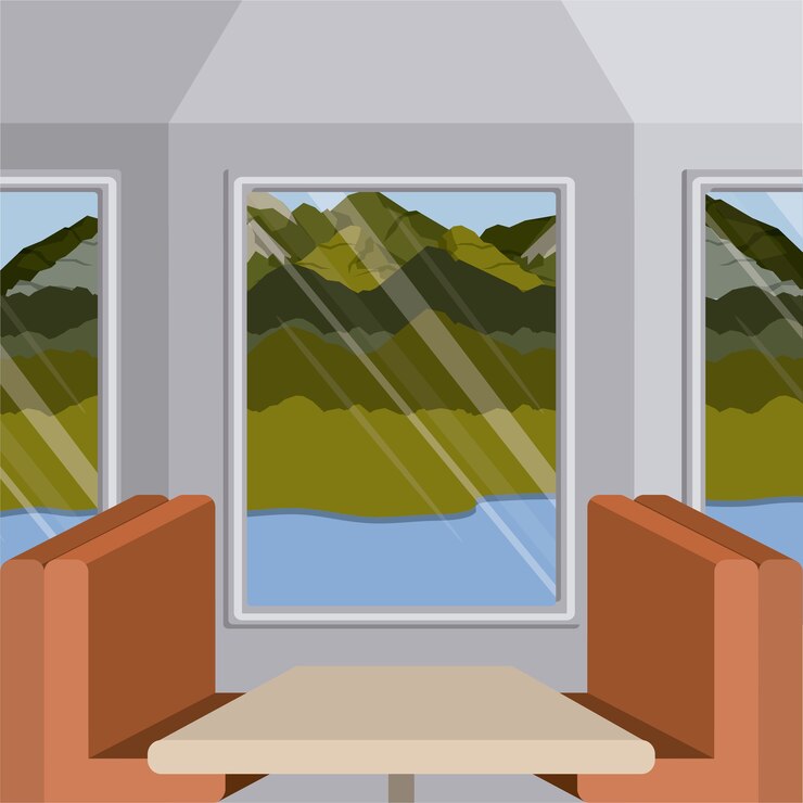 Vector background interior train 