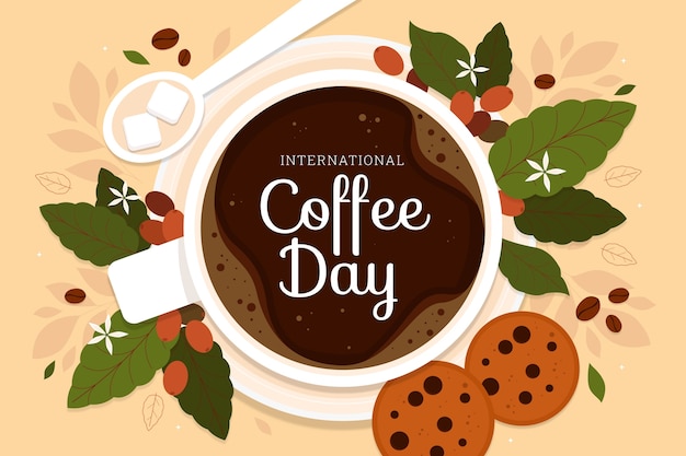 Background for international coffee day celebration