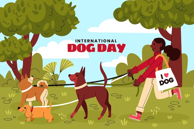 Vector background for international dog day celebration
