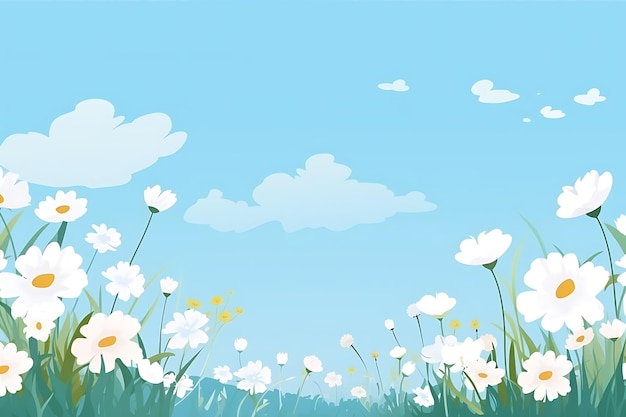 Vector background landscape flowers