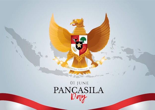 Illustrazione di sfondo grafica vettoriale del giorno di pancasila buono per celebrare hari lahir pancasila