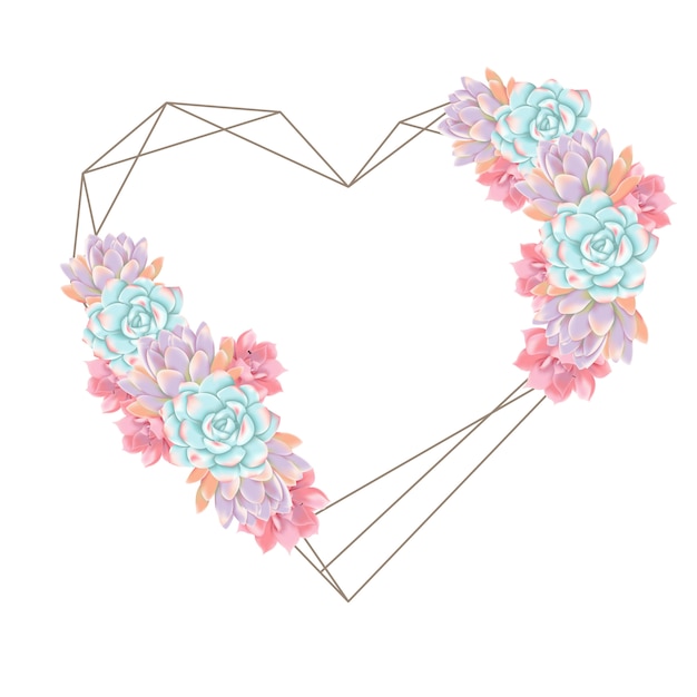 background love wreath succulents