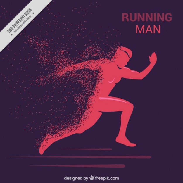 Vector background of man running silhouette