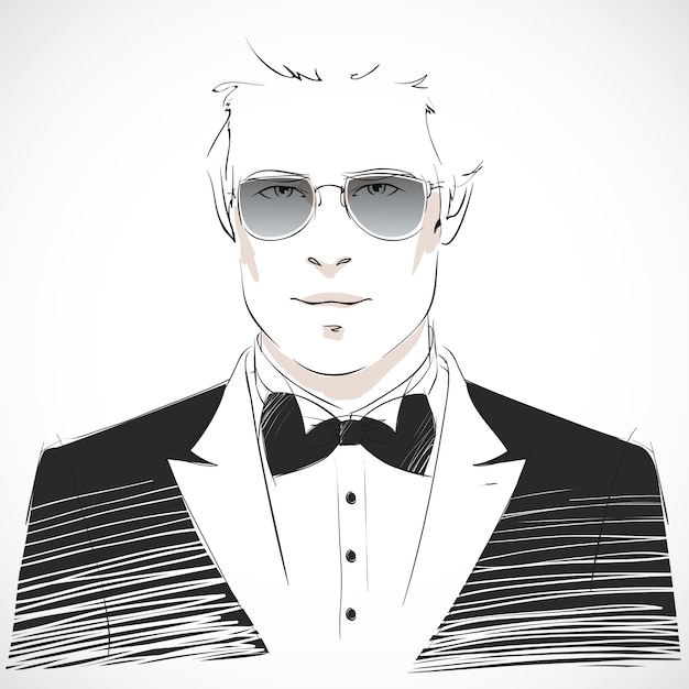 Background of man with dark suit and glasses