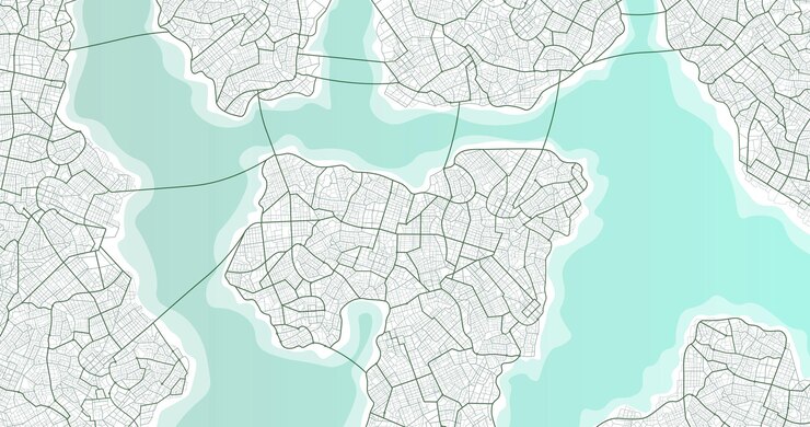 Vector background map streets widescreen proportion digital design street map skyline urban panorama