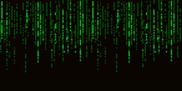 Background in a matrix style. Falling random numbers. Green is dominant color. Vector illustration