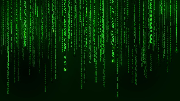 Background in a matrix style. falling random numbers. green is dominant color.