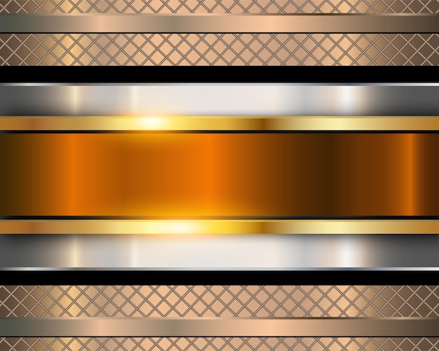 Vector background metallic, shiny orange metal texture.