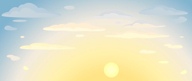 Vector background of the morning sky sunrise and clouds