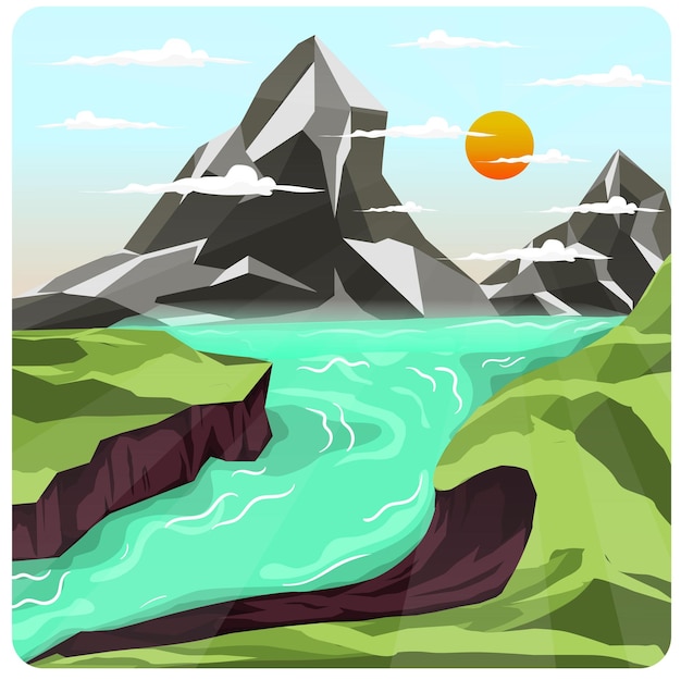 Vector background mountain with color 15