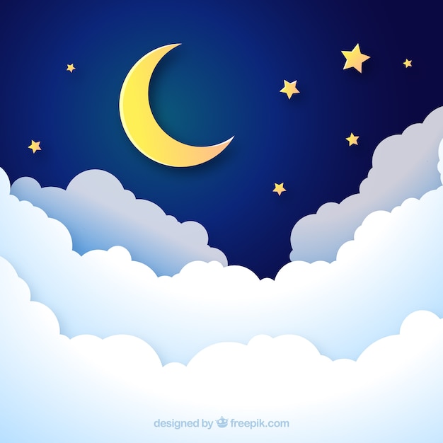 Vector background of a night sky in paper style